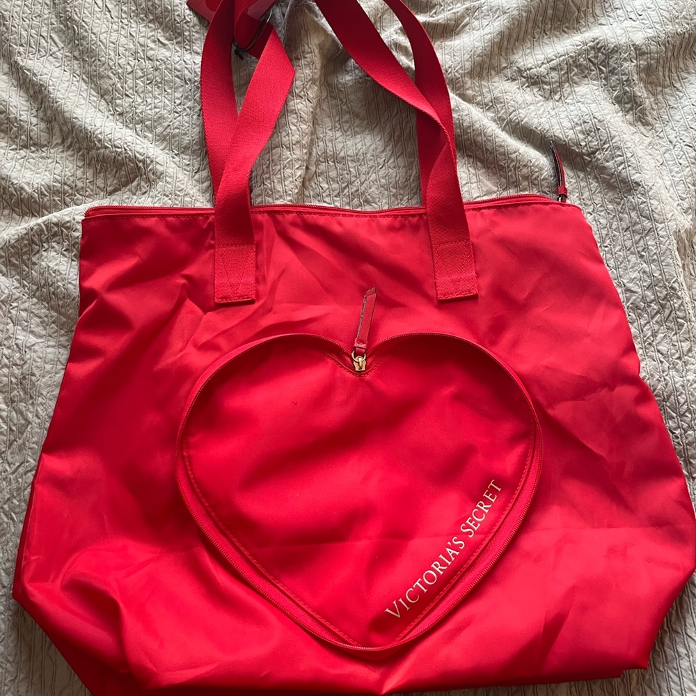 Victoria's Secret Red Heart Tote Bag